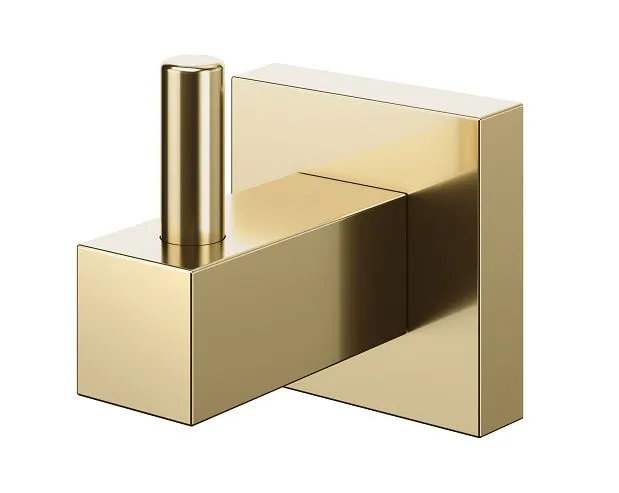 cabide square da marca docol em acabamento ouro polido