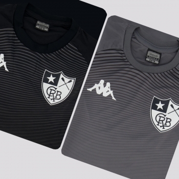 Kit de 2 Camisas Kappa Botafogo Supporter Chumbo e Preta
