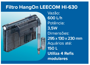 Leecom Filtro Hang On ultra-fino HI-630 - 600l/h (aqua até 150l) - 110v