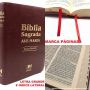 Biblia Sagrada Ave Maria Letra Grande Católica Capa Luxo Marrom