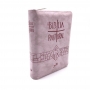 Bíblia Sagrada Católica Pastoral Bolso Zíper Rosa Paulus