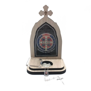 Capela Com Porta Intenções E Terço Medalha De São Bento