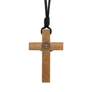 Colar Cruz Crucifixo Coroinha São Bento Ouro Velho 7 Cm