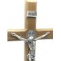 Combo Crucifixo Metal Prata Velha e Adesivo Medalha de São Bento