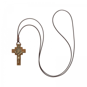 Crucifixo Colar De Pescoço Masculino Medalha São Bento Com Cordão