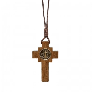 Crucifixo Colar De Pescoço Masculino Medalha São Bento Com Cordão