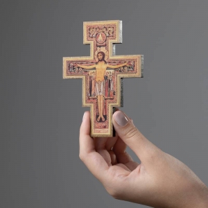 Crucifixo Cruz De São Damião Francisco Parede Pequeno 12 Cm