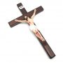 Crucifixo De Madeira Para Parede Com Cristo Em Resina 38 Cm