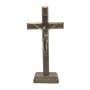 Crucifixo De Mesa E Parede Com Medalha De São Bento Dourado 19 Cm