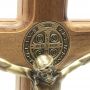 Crucifixo De Mesa E Parede Madeira Metal São Bento Ouro Velho 26 Cm