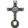 Crucifixo De Mesa Estilizado Medalha De São Bento Com Porta Vela 30 Cm
