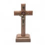 Crucifixo De Mesa Pequeno Madeira Cristo São Bento Ov 10 Cm
