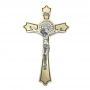 Crucifixo De Metal Parede São Bento Dourado 17 Cm