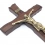 Crucifixo De Parede Em Madeira Nobre Ouro Velho 39 Cm