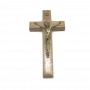 Crucifixo De Parede Medalha De São Bento Cristo Metal Dourado 17 Cm