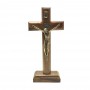 Crucifixo Parede E Mesa Cristo Metal São Bento Dourado 17 Cm