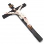 Crucifixo Parede Madeira Cristo Em Resina 33 Cm