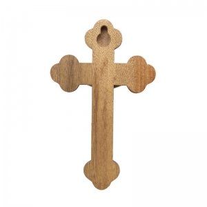 Crucifixo Parede Medalha São Bento Madeira Moldada Pequeno 12 Cm