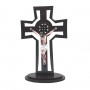Crucifixo Vazado Medalha São Bento Gravada A Laser E Cristo Em Resina 28Cm