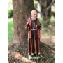 Imagem De São Padre Pio Com Luvas Grande Resina 32 Cm
