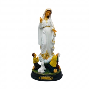 Imagem Nossa Senhora de Fátima com os 3 Pastores Resina 30 cm