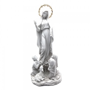 Imagem Nossa Senhora de Fátima com Três Pastorinhos Mármore 30 cm