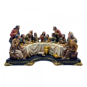 Imagem Santa Ceia Jesus e os Doze Apóstolos Resina 30 Cm