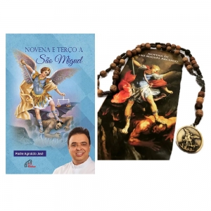 Kit Livro Novena e Terço São Miguel Arcanjo com Folheto de Oração