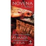 Kit Novena e Terço Madeira Vermelho Mãos Ensanguentadas De Jesus