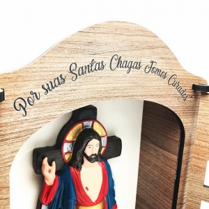 Oratorio Capela Santas Chagas de Jesus Madeirado Com Porta