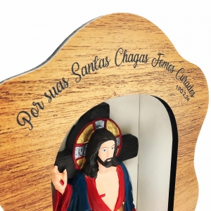 Oratorio Capela Santas Chagas de Jesus MDF 32 cm