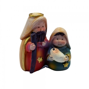 Imagem Sagrada Família Infantil Resina Pequena 5 cm