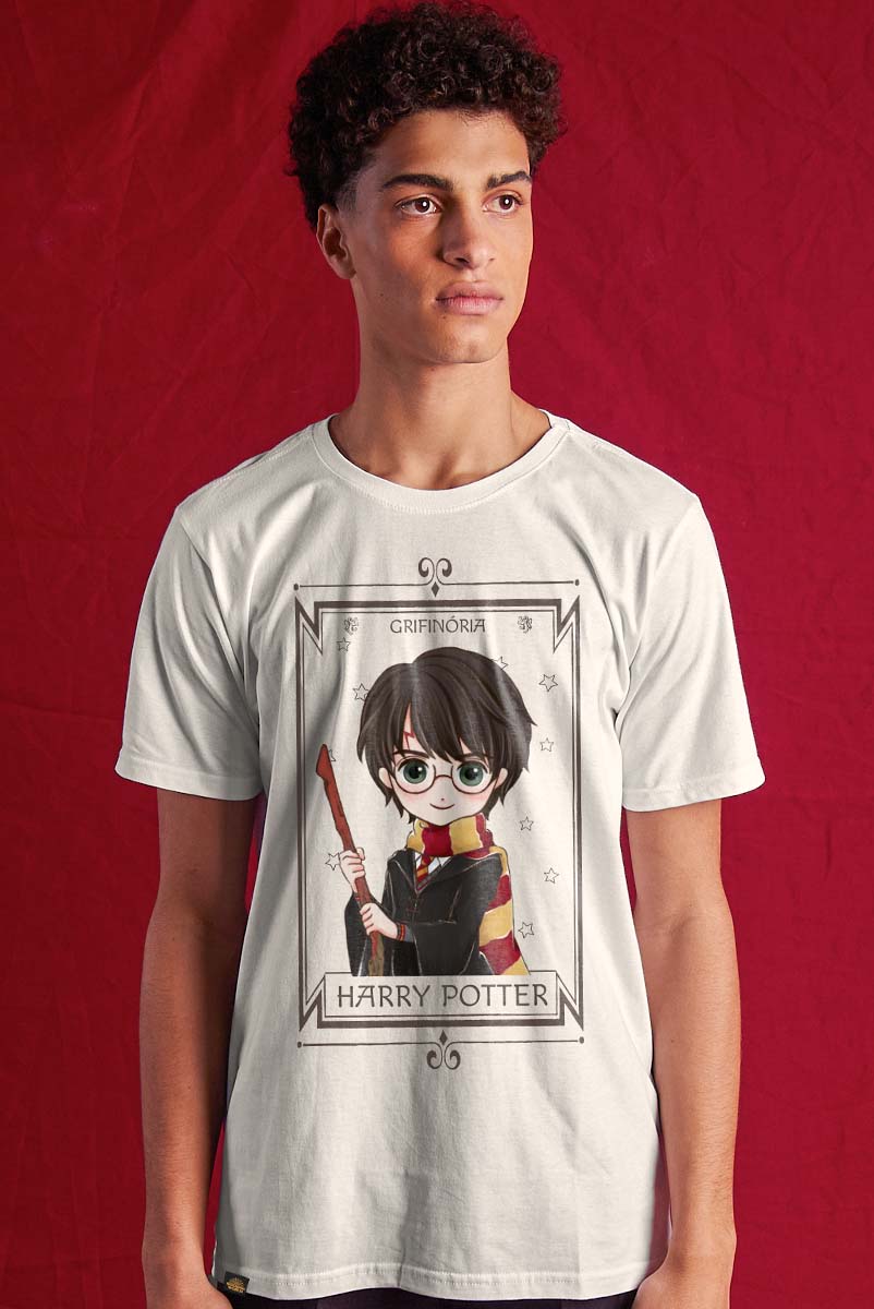 Camiseta Unissex Harry Potter Chibi - Off-White