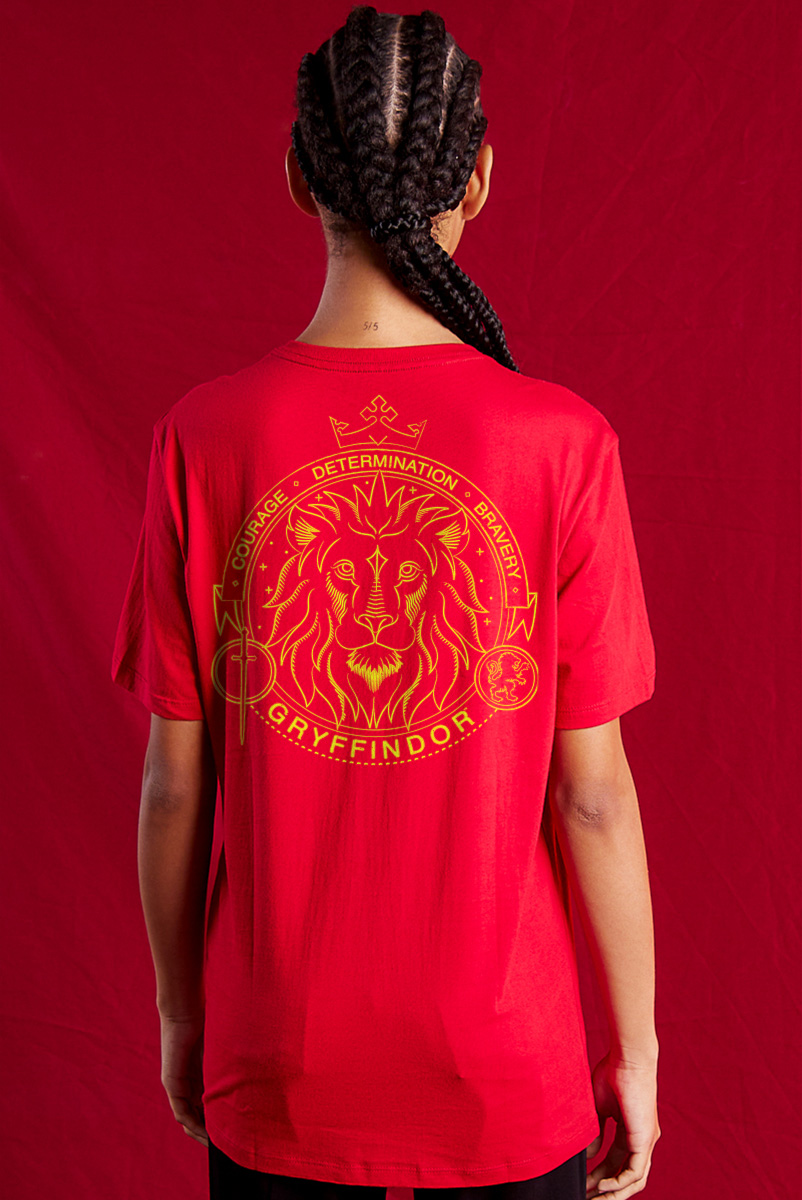 Camiseta Unissex Harry Potter Grifinória Leão - Vermelho