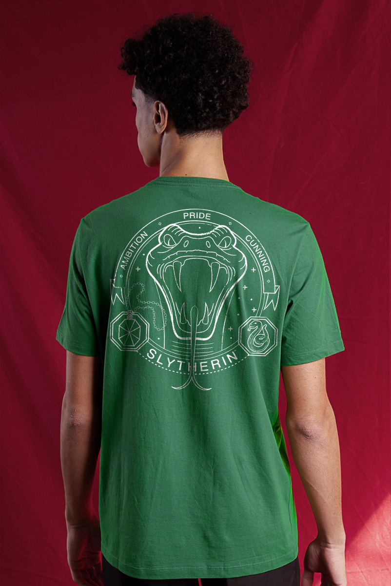 Camiseta Unissex Harry Potter Sonserina Serpente - Verde