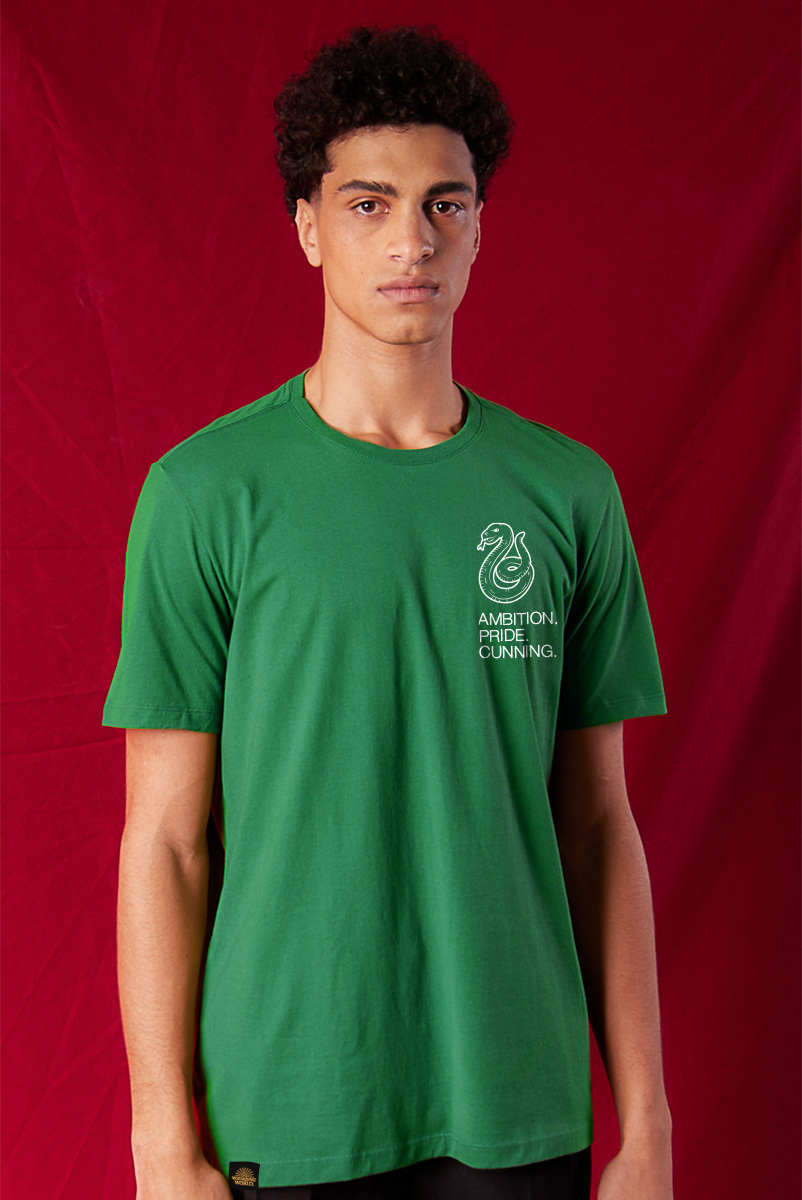 Camiseta Unissex Harry Potter Sonserina Serpente - Verde
