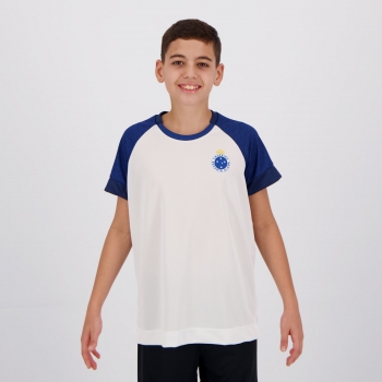 Camisa Cruzeiro Cell Infantil Branca e Azul