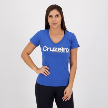 Camisa Cruzeiro Jamais Vencido Feminina Azul