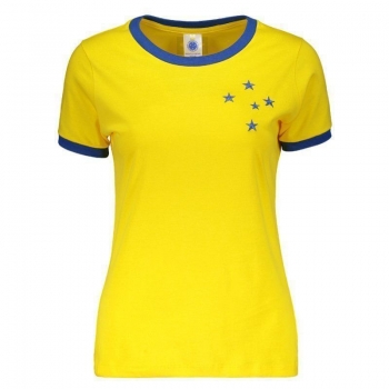 Camiseta Cruzeiro Brasil Feminina Amarela