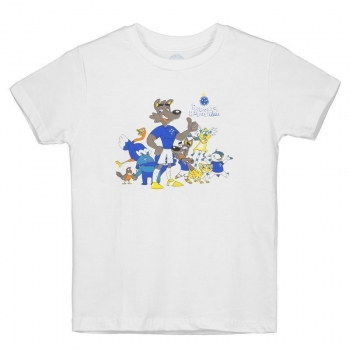 Camiseta Cruzeiro Raposão e Raposinha Infantil Branca
