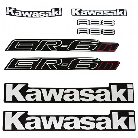 Kit Adesivo Kawasaki Er-6n 2013 Preta com Cromado