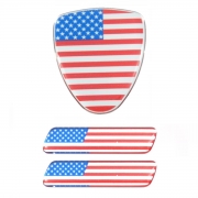 Kit Adesivo Resinado Coluna Escudo Bandeira EUA 3pçs