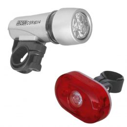 Kit de Lanternas para Bicicleta 5 LEDs Frente e Trazeira HX 8014 - CSR