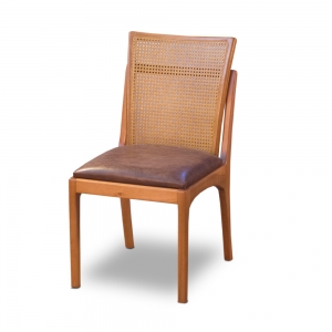 Conjunto Cadeiras Cuba Castanho Claro com Tela Caramelo