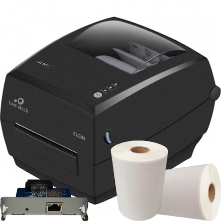 Impressora Térmica de Etiquetas Elgin L42 Pro com Placa de Rede Ethernet e Etiquetas