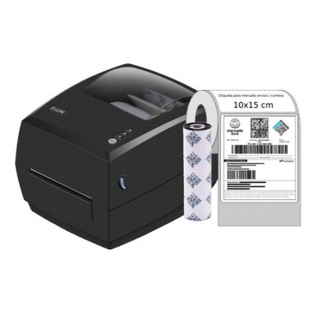 Impressora de Etiquetas Elgin L42 Pro com Etiquetas Bopp e Ribbon Misto