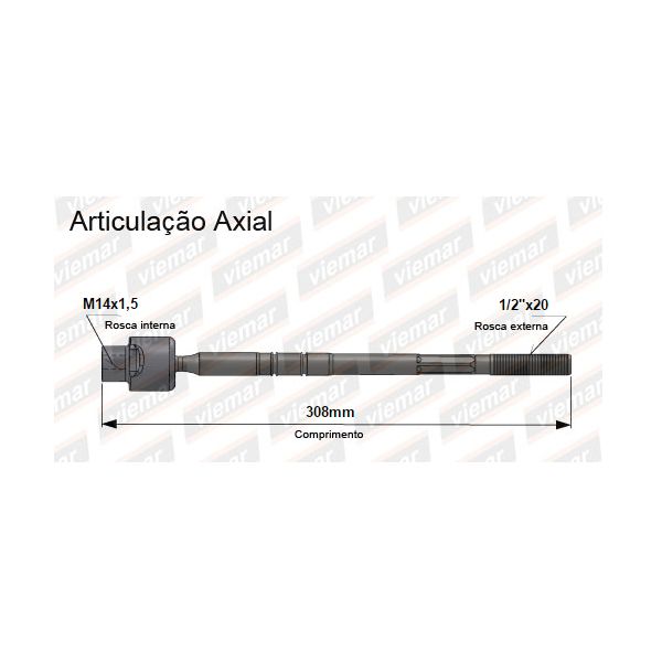Barra Axial Ford Courier Fiesta 1994 a 1996  - AutoParts Online