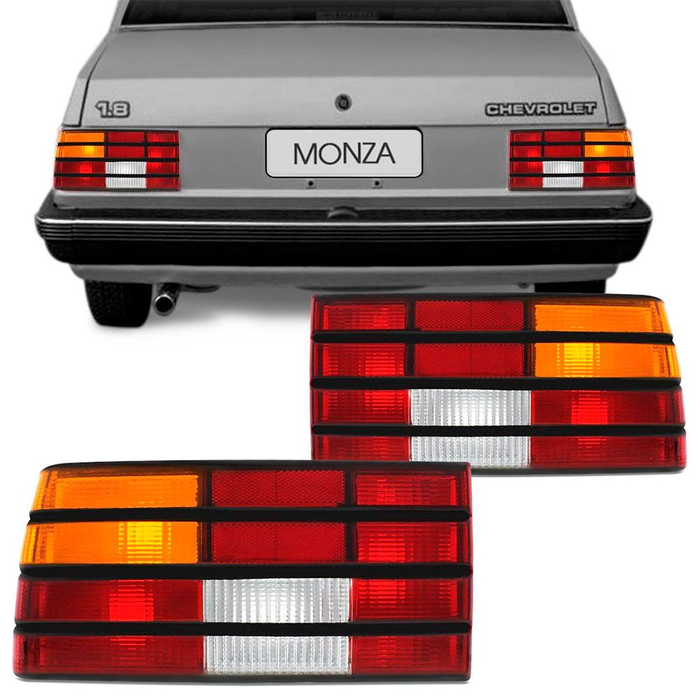 Lanterna Traseira Gm Monza 1988 a 1990 Tricolor com Friso Preto Lado Esquerdo 31094  - AutoParts Online