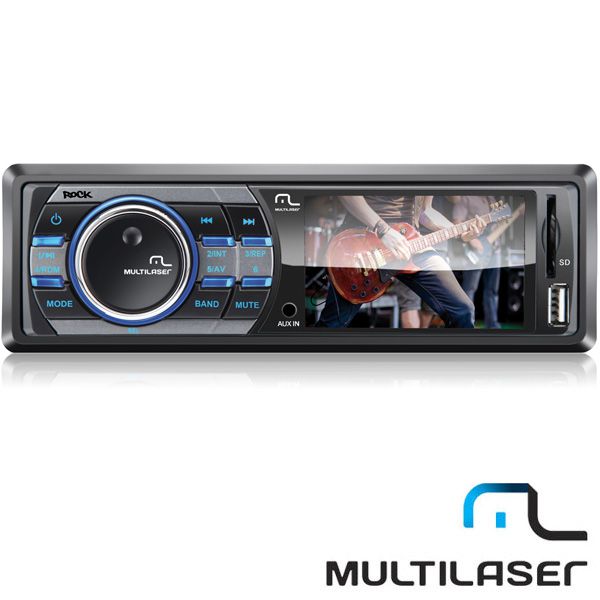 Rádio Automotivo Multilaser MP3 DVD/USB Rock P3180 Tela 3 polegadas Cartão SD e Auxiliar  - AutoParts Online