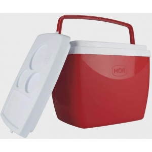 Caixa Térmica Cooler 18 Litros Mor Vermelho Com Alça Regulável